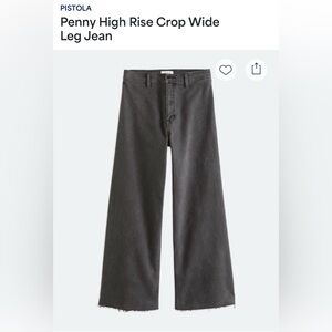 Pistola Gray High Rise Crop Wide Leg Jeans